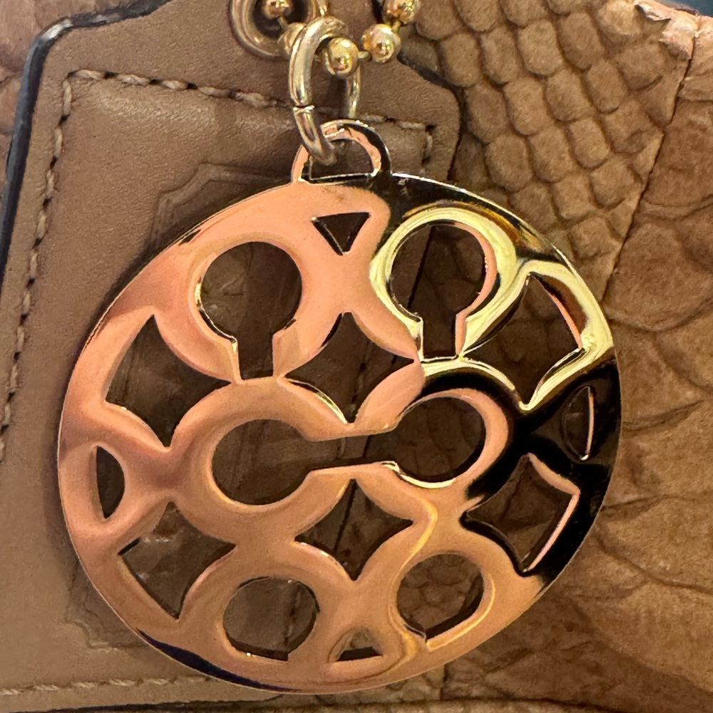 Coach Genuine Python Tan Shoulder Bag - Picture 8 of 9